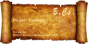 Bojer Csenge névjegykártya